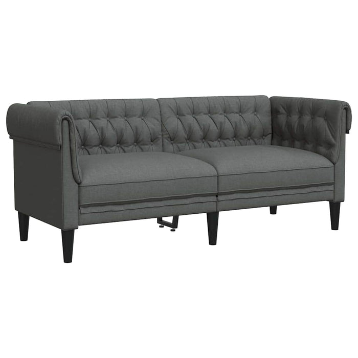 Canapea Chesterfield Gri închis 182.5 x 74.5 x 74.5 cm țesătură - WALTI WALTI