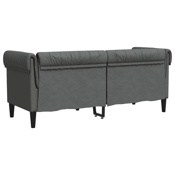 Canapea Chesterfield Gri închis 182.5 x 74.5 x 74.5 cm țesătură - WALTI WALTI