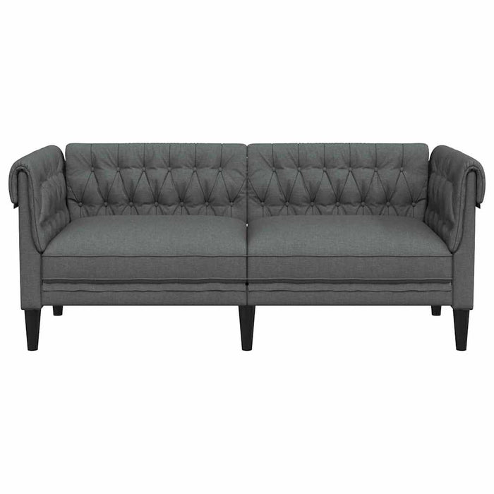 Canapea Chesterfield Gri închis 182.5 x 74.5 x 74.5 cm țesătură - WALTI WALTI