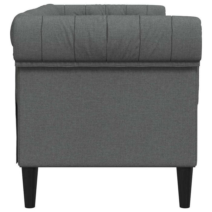 Canapea Chesterfield Gri închis 182.5 x 74.5 x 74.5 cm țesătură - WALTI WALTI