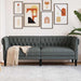 Canapea Chesterfield Gri închis 201.5 x 74.5 x 74.5 cm țesătură - WALTI WALTI