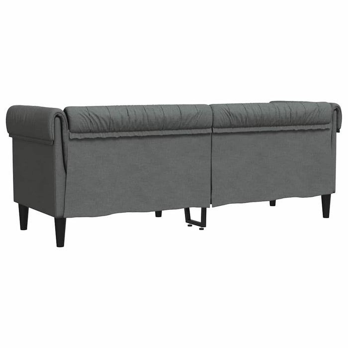 Canapea Chesterfield Gri închis 201.5 x 74.5 x 74.5 cm țesătură - WALTI WALTI