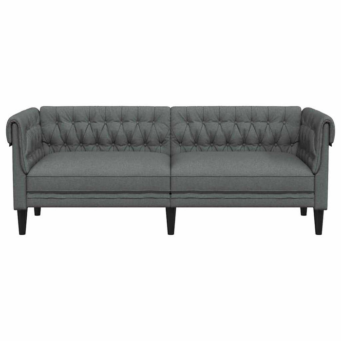Canapea Chesterfield Gri închis 201.5 x 74.5 x 74.5 cm țesătură - WALTI WALTI