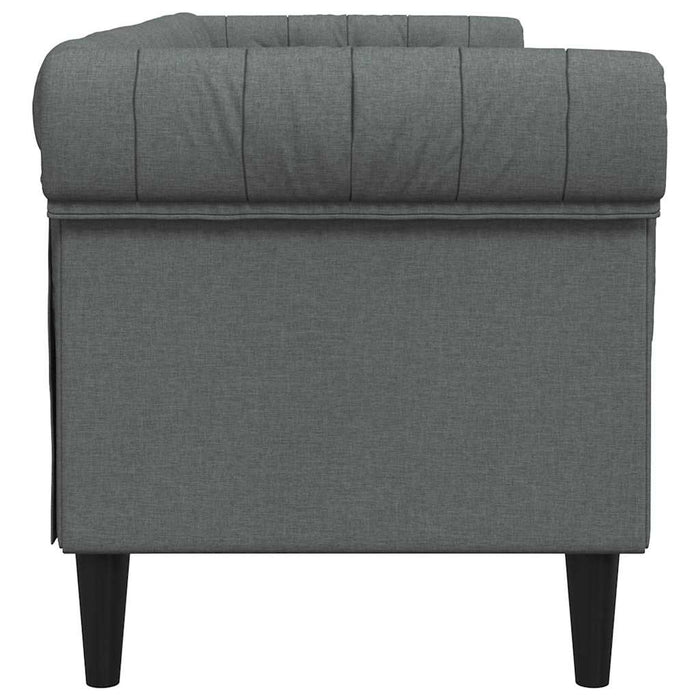 Canapea Chesterfield Gri închis 201.5 x 74.5 x 74.5 cm țesătură - WALTI WALTI
