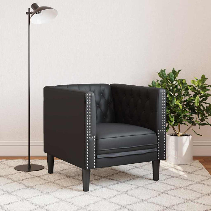 Canapea Negru 74,5 x 71 x 70,5 cm PVC WALTI