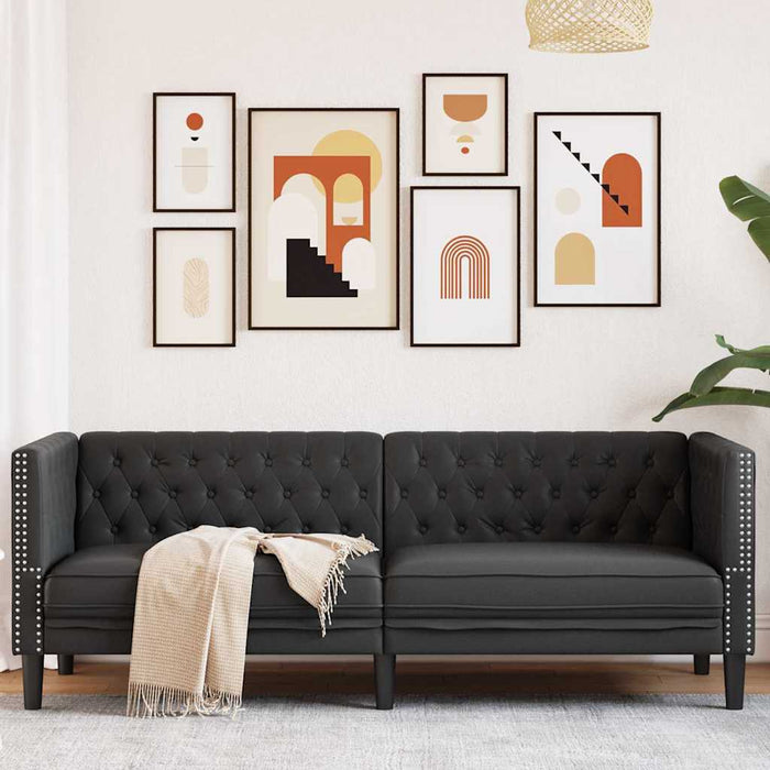 Canapea Negru 194 x 74,5 x 70,5 cm PVC - WALTI WALTI