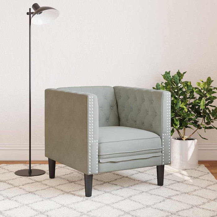 Canapea Gri deschis 74,5 x 71 x 70,5 cm Catifea - WALTI WALTI