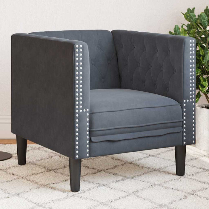 Canapea Gri închis 74,5 x 71 x 70,5 cm Catifea - WALTI WALTI