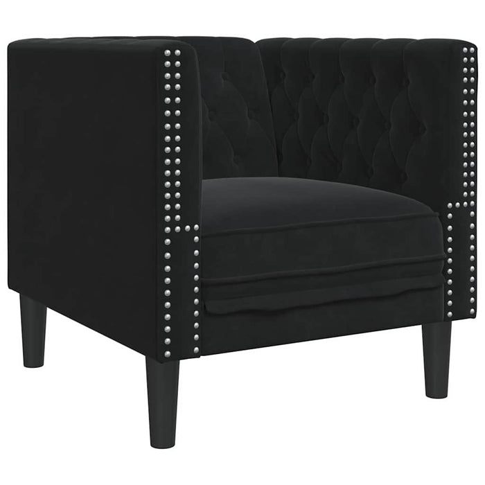 Canapea Negru 74,5 x 71 x 70,5 cm Catifea - WALTI WALTI