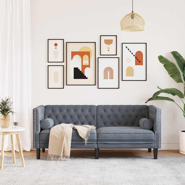 Canapea Gri închis 174 x 74,5 x 70,5 cm Catifea - WALTI WALTI