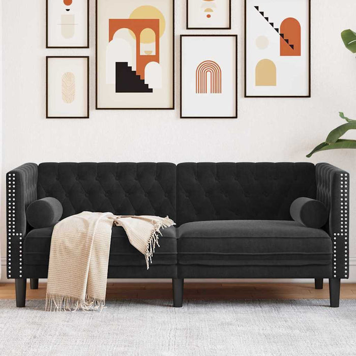 Canapea Negru 174 x 74,5 x 70,5 cm Catifea - WALTI WALTI