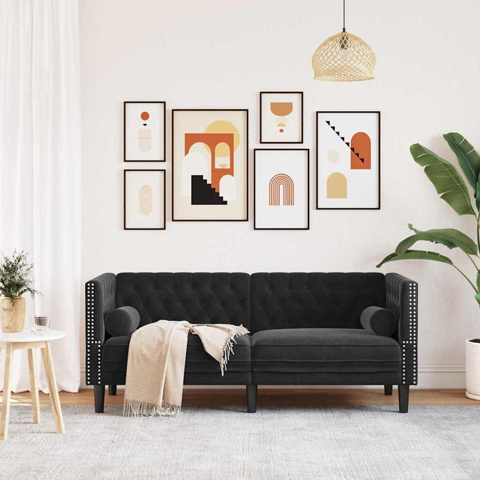 Canapea Negru 174 x 74,5 x 70,5 cm Catifea - WALTI WALTI
