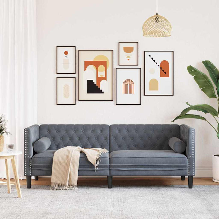 Canapea Gri închis 194 x 74,5 x 70,5 cm Catifea - WALTI WALTI
