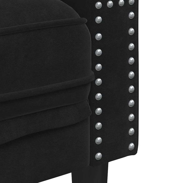 Canapea Negru 194 x 74,5 x 70,5 cm Catifea - WALTI WALTI