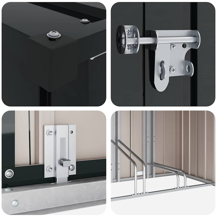 Shed pentru biciclete 3 pcs Antracit 215 x 206 x 157 cm Metal - WALTI WALTI