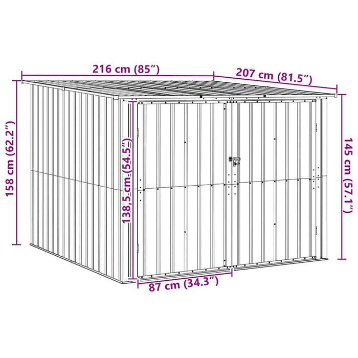 Shed pentru biciclete 3 pcs Antracit 215 x 206 x 157 cm Metal - WALTI WALTI