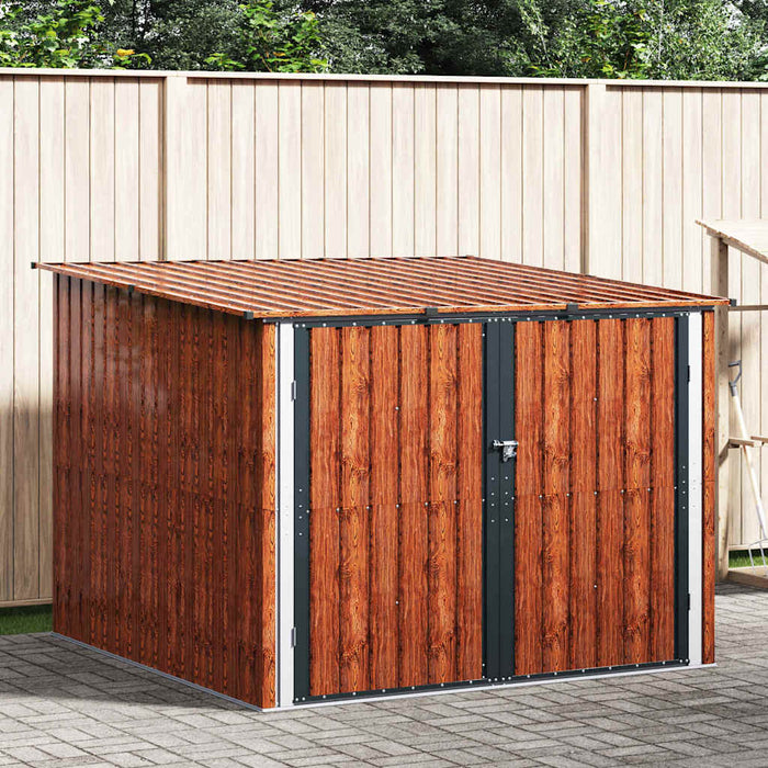 Shed pentru biciclete 3 pcs Maro 215 x 206 x 157 cm Metal - WALTI WALTI