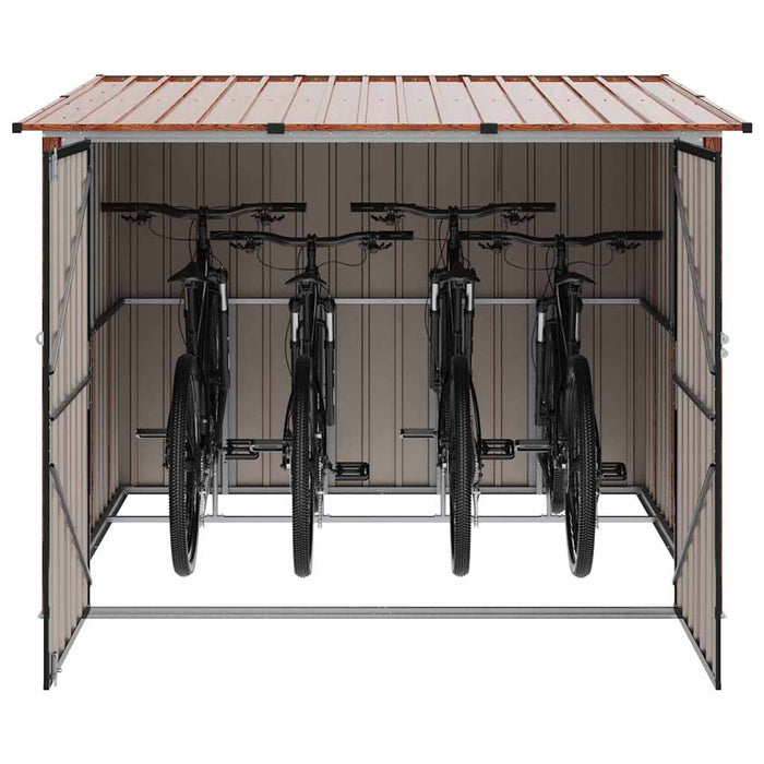 Shed pentru biciclete 3 pcs Maro 215 x 206 x 157 cm Metal - WALTI WALTI