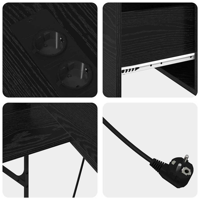 Birou cu sertar Stejar negru 182 x 101 x 87.5 cm Lemn compozit - WALTI WALTI