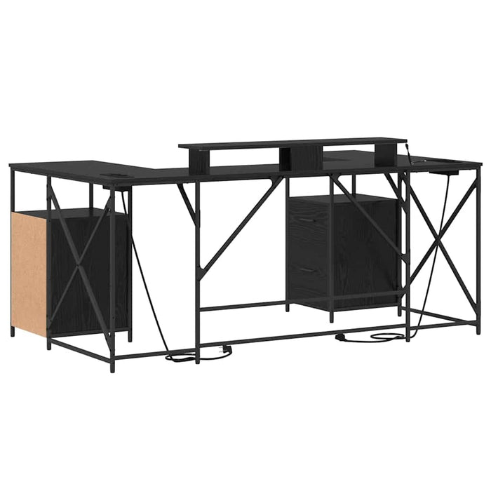 Birou cu sertar Stejar negru 182 x 101 x 87.5 cm Lemn compozit - WALTI WALTI