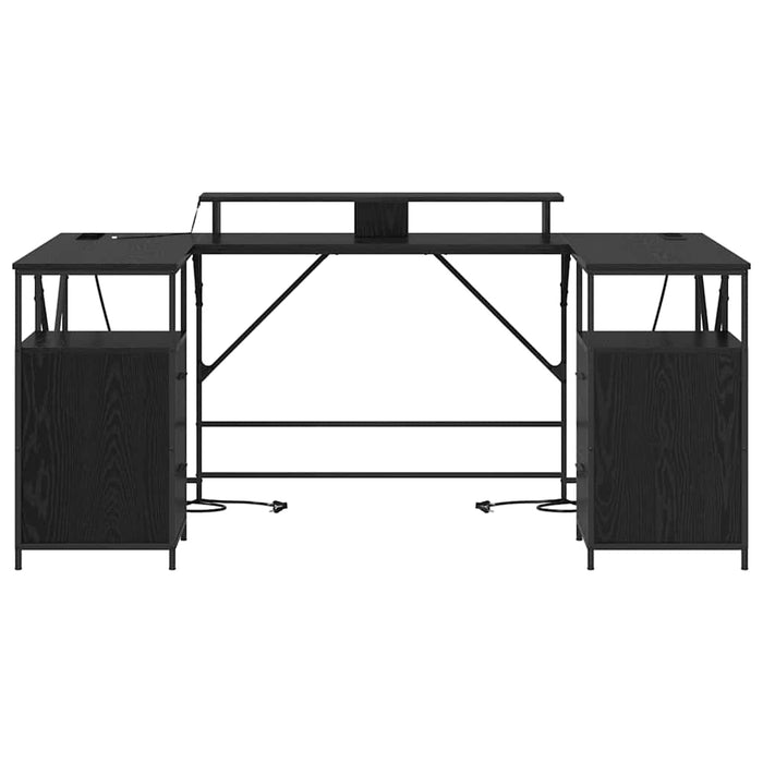Birou cu sertar Stejar negru 182 x 101 x 87.5 cm Lemn compozit - WALTI WALTI