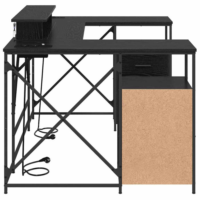 Birou cu sertar Stejar negru 182 x 101 x 87.5 cm Lemn compozit - WALTI WALTI