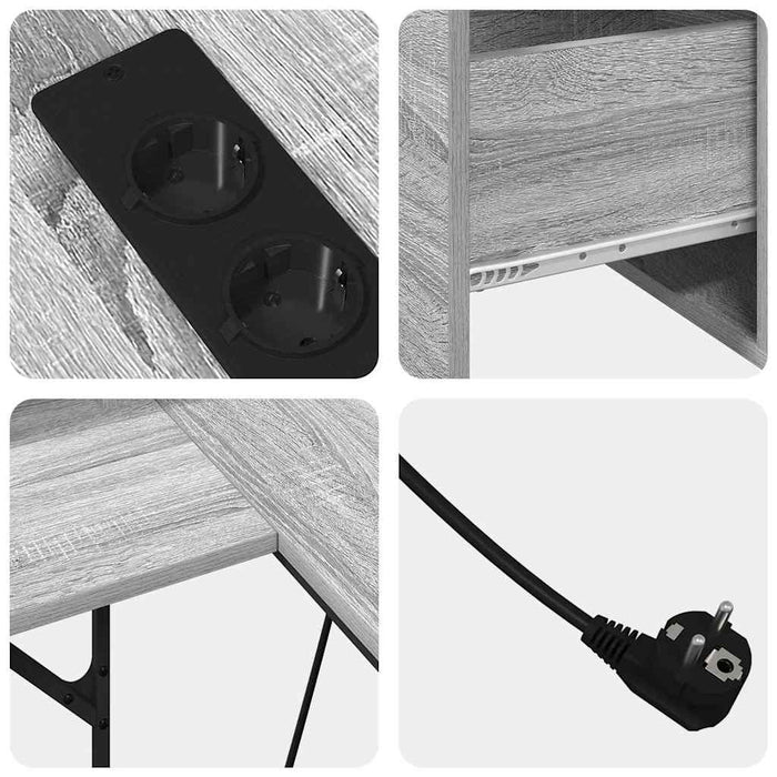 Birou cu sertar sonoma gri 182 x 101 x 87.5 cm Lemn compozit - WALTI WALTI