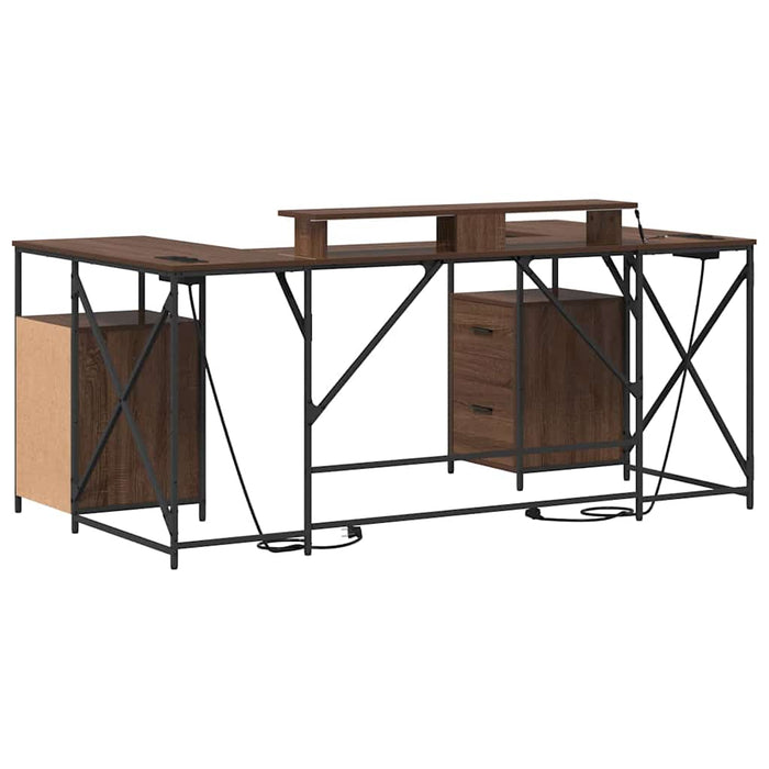 Birou cu sertar Stejar brun 182 x 101 x 87.5 cm Lemn compozit - WALTI WALTI