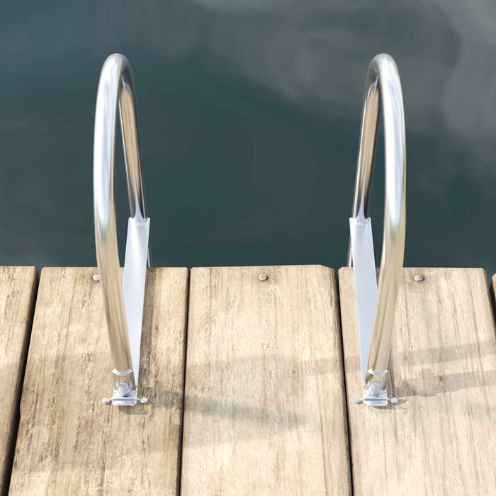 Ladder dock cu 3 pași Argintiu 45 x 11,5 x 134 cm Aluminiu - WALTI WALTI