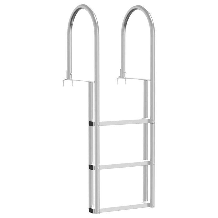 Ladder dock cu 3 pași Argintiu 45 x 11,5 x 134 cm Aluminiu - WALTI WALTI