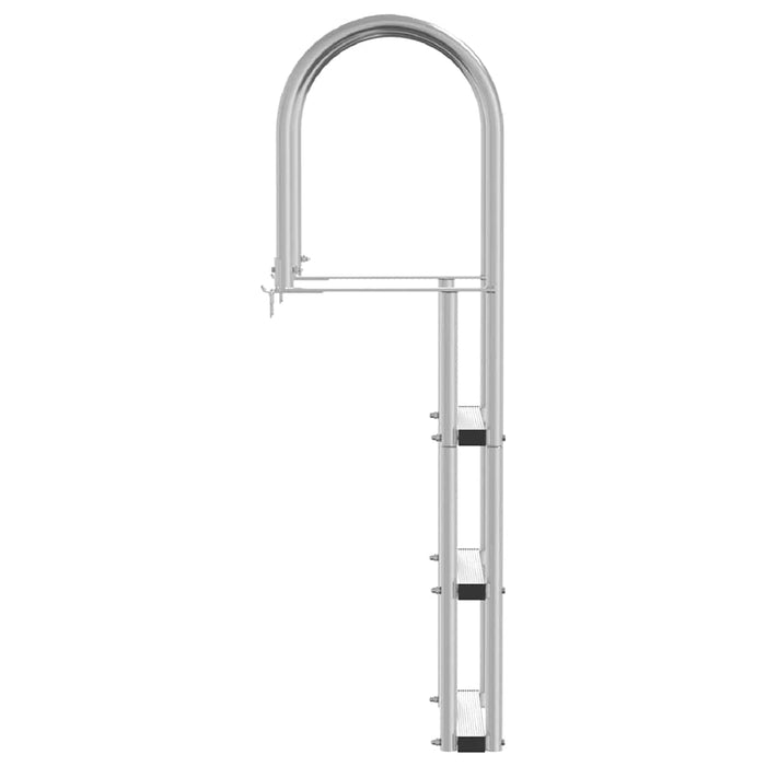 Ladder dock cu 3 pași Argintiu 45 x 11,5 x 134 cm Aluminiu - WALTI WALTI