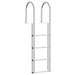Scară de doc cu 4 trepte Argintiu 45 ×11,5 ×162 cm Aluminiu - WALTI WALTI
