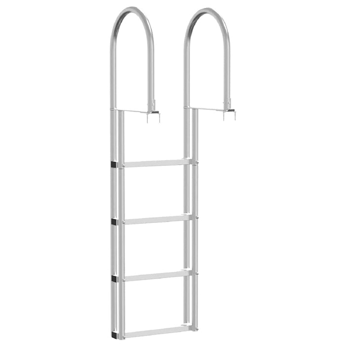 Scară de doc cu 4 trepte Argintiu 45 ×11,5 ×162 cm Aluminiu - WALTI WALTI