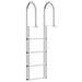 Scară de doc cu 4 trepte Argintiu 45 ×11,5 ×162 cm Aluminiu - WALTI WALTI