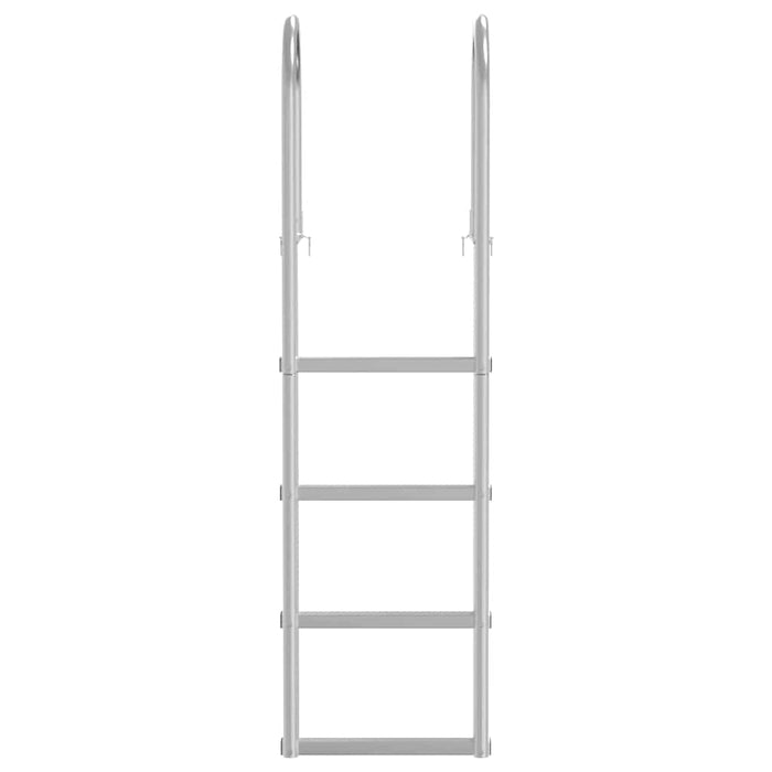 Scară de doc cu 4 trepte Argintiu 45 ×11,5 ×162 cm Aluminiu - WALTI WALTI