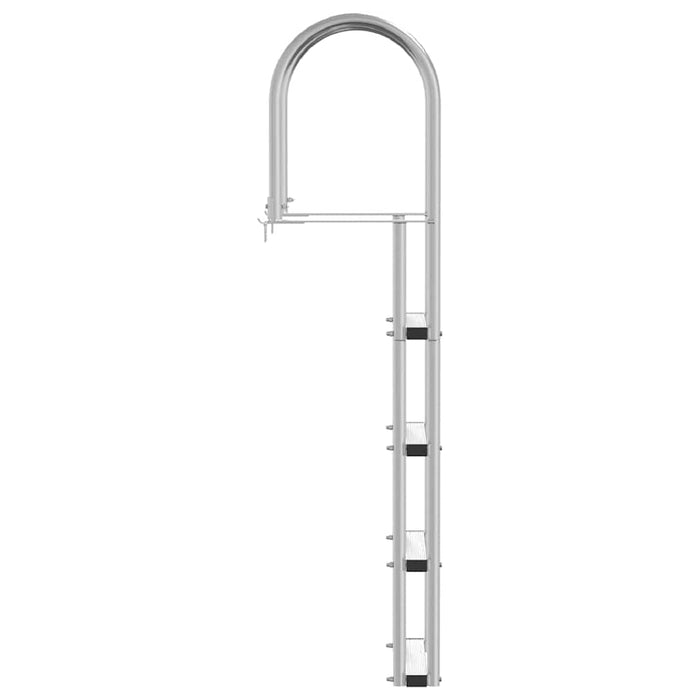 Scară de doc cu 4 trepte Argintiu 45 ×11,5 ×162 cm Aluminiu - WALTI WALTI
