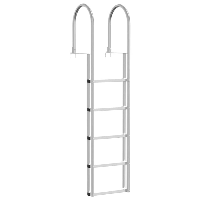 Scară de doc cu 5 trepte Argintiu 45 ×11,5 ×190 cm Aluminiu - WALTI WALTI