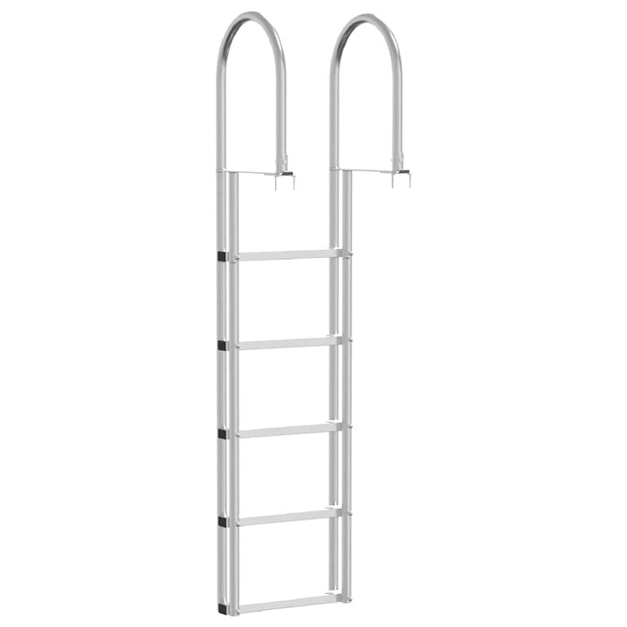 Scară de doc cu 5 trepte Argintiu 45 ×11,5 ×190 cm Aluminiu - WALTI WALTI