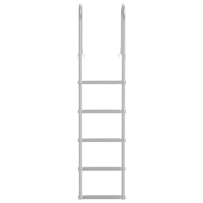 Scară de doc cu 5 trepte Argintiu 45 ×11,5 ×190 cm Aluminiu - WALTI WALTI