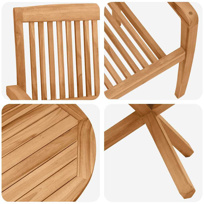 Set de masă pentru grădină 3 pcs Maro 109 x 109 x 74 cm - WALTI WALTI