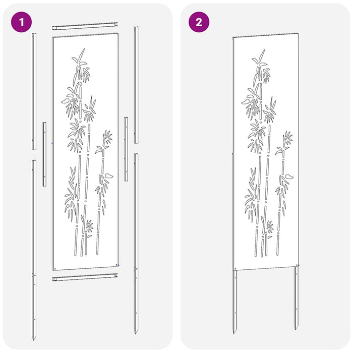 Ecran de intimitate pentru grădină Floral Negru 32 x 140 cm - WALTI WALTI