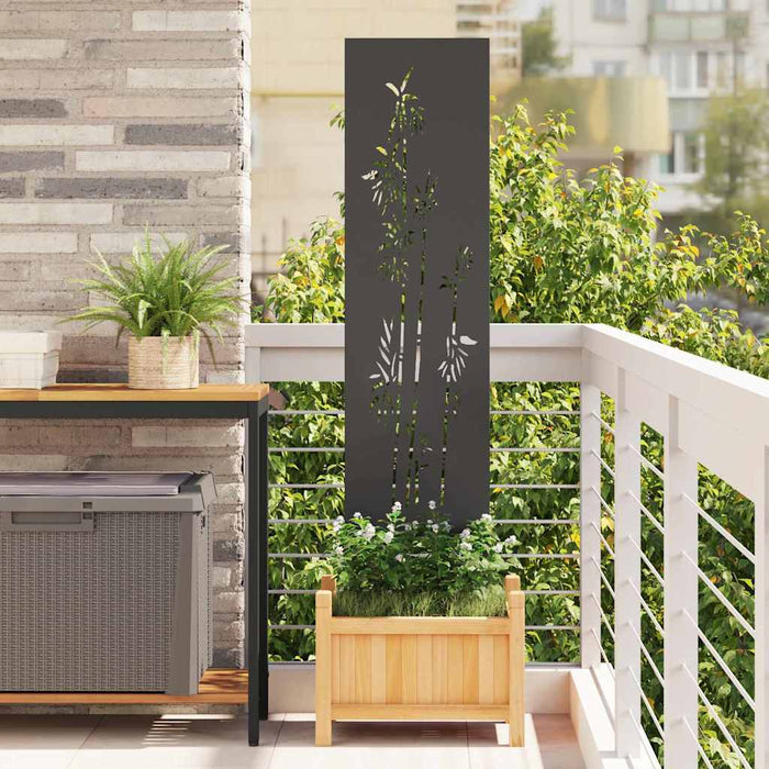 Ecran de intimitate pentru grădină Floral Negru 32 x 140 cm - WALTI WALTI