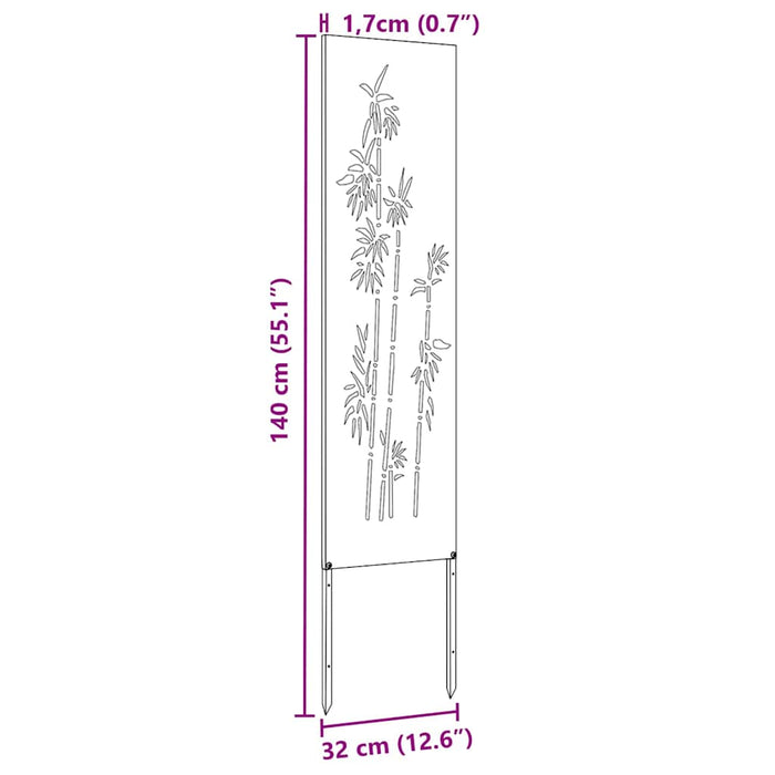Ecran de intimitate pentru grădină Floral Negru 32 x 140 cm - WALTI WALTI
