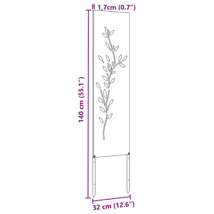 Ecran de intimitate pentru grădină Floral Alb 32 x 140 cm - WALTI WALTI