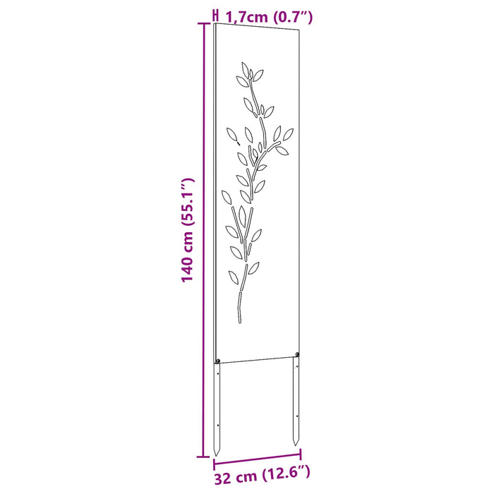 Ecran de intimitate pentru grădină Floral Antracit 32 x 140 cm WALTI