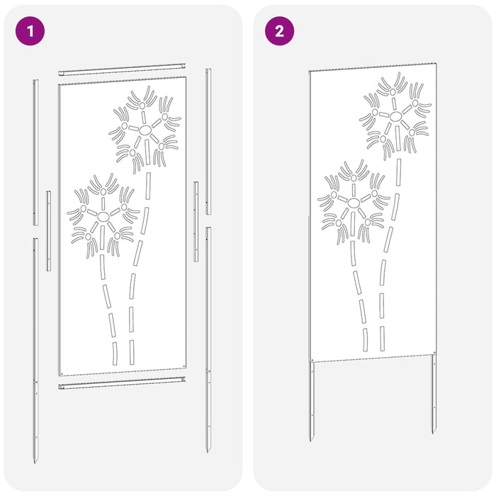 Ecran de intimitate pentru grădină Traforaj Ruginit 50 x 140 cm - WALTI WALTI