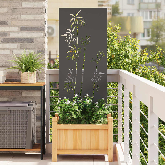 Ecran de intimitate pentru grădină Floral Negru 50 x 140 cm WALTI