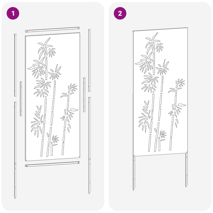 Ecran de intimitate pentru grădină Floral Argintiu 50 x 140 cm WALTI