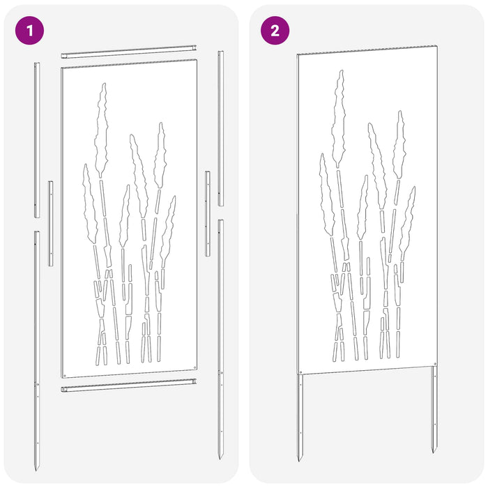Ecran de intimitate pentru grădină Floral Argintiu 50 x 140 cm WALTI