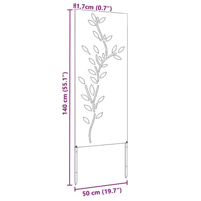 Ecran de intimitate pentru grădină Floral Alb 50 x 140 cm - WALTI WALTI